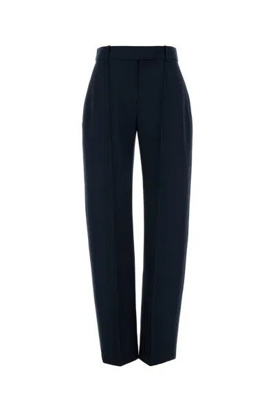 Alexander Mcqueen Women Navy Blue Wool Pant