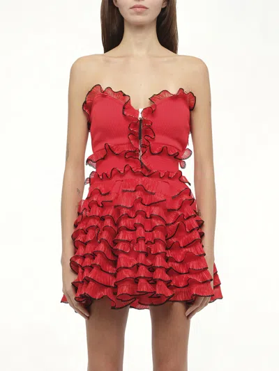 Alexander Mcqueen Women's Off Shld Str Mini Dress