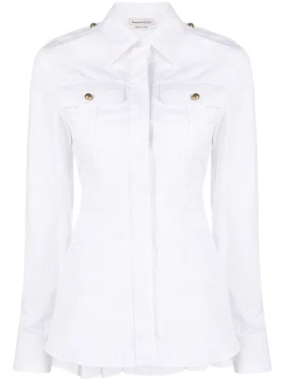 Alexander Mcqueen Women Organic Cotton Shirt In White