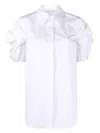 Alexander Mcqueen Wrap Sleeved Round Hem Shirt In White