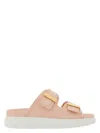 Alexander Mcqueen Double Strap Golden Hardware Sandal In Multi