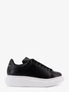 Alexander Mcqueen Women Black Low Top Sneakers With Logo Lettering On Tongue And Heel In Leather Wom In Multi