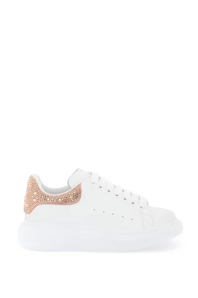 Alexander Mcqueen Women's Oversized Leather Sneakers With Crystal-studded Spoiler In Multicolor