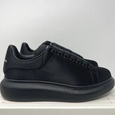 Pre-owned Alexander Mcqueen Women's Oversized Silk Sneakers Size 38 Eu/ 8 Us Triple Black