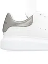 Alexander Mcqueen White Oversize Sneakers With Snake Print On The Heel In Leather Woman In Whtblkpear