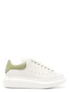 Alexander Mcqueen Chunky Sole Oversized Sneakers With Metallic Heel Tab In White