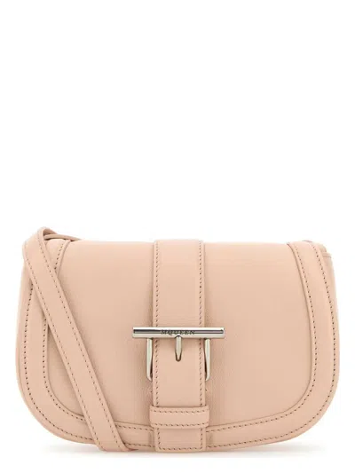 Alexander Mcqueen Women's Pastel Leather Mini Satchel Crossbody Bag In Blush Pink/silver