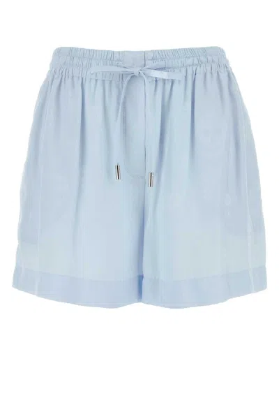 Alexander Mcqueen Women Pastel Light-blue Jacquard Shorts
