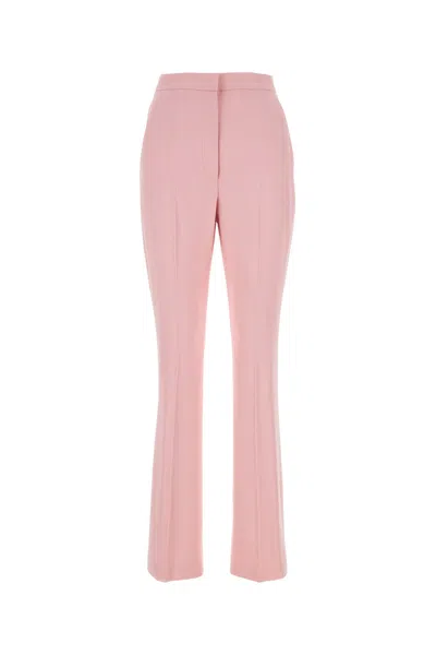 Alexander Mcqueen Women Pastel Pink Crepe Cigarette Pant