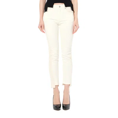 Alexander Mcqueen Women's Patch Denim Pants In Ecru