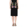 Alexander Mcqueen Women's Pencil Knee Skirt In Black/red
