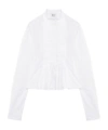 Alexander Mcqueen Cotton Pleated Blouse In White