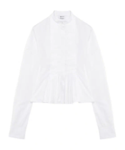 ALEXANDER MCQUEEN WOMEN'S PEPLUM SHIRT IN OPTICAL WHITE
