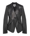 Alexander Mcqueen Leather Peplum Jacket In Black