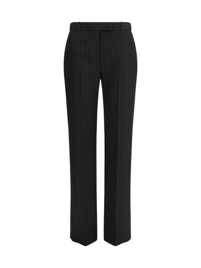 Alexander Mcqueen Women Pinstriped Tailored Trousers In Black