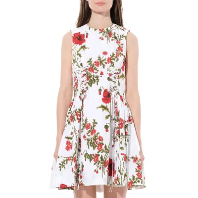 Alexander Mcqueen Women's Poppy Laced Mini Dress In Ivory