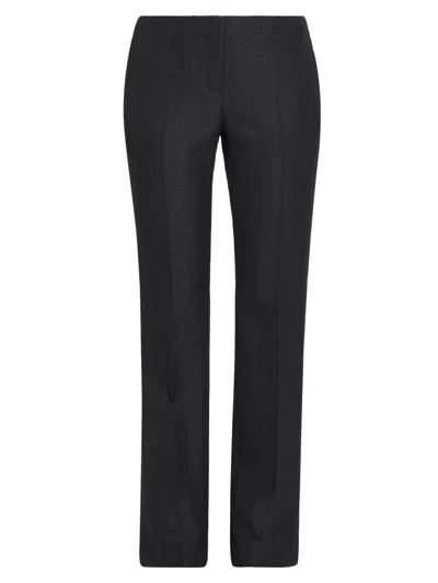 Alexander Mcqueen Women's Prince Of Wales Wool-mohair Pants In Black