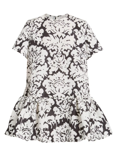 Alexander Mcqueen Jacquard-knit Mini Dress In Black/white
