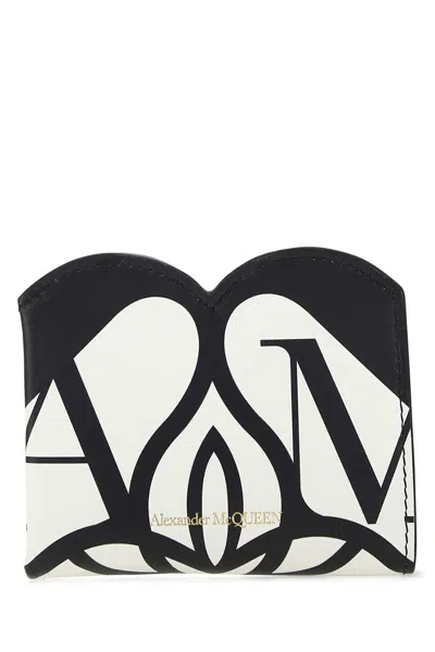 Alexander Mcqueen Women Printed Leather Card Holder In Multi