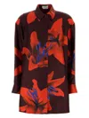 Alexander Mcqueen Silk Twill Pyjama Shirt With Flame Lily Print