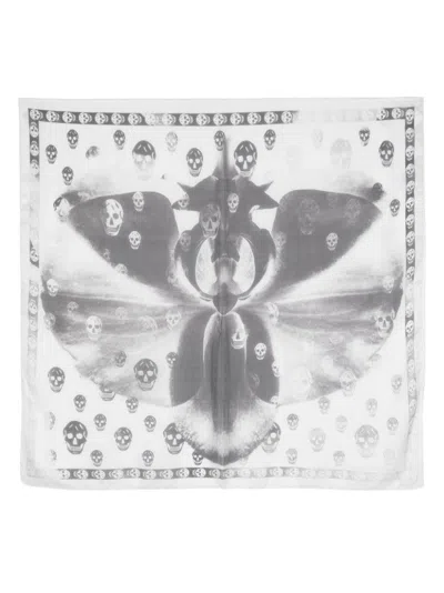 Alexander Mcqueen Women Printed Stole In White