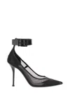 Alexander Mcqueen Punk Ankle Strap Pump In Black