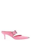 Alexander Mcqueen Pink Pink Punk Buckled Leather Mules In Pink