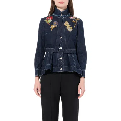Alexander Mcqueen Women's Raw Denim Jacket In Blue
