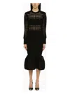 Alexander Mcqueen Alexander Mc Queen Black Knitted Midi Dress In Black