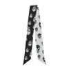 Alexander Mcqueen Rectangular Scarf Two Tone Skull Motif In Multi