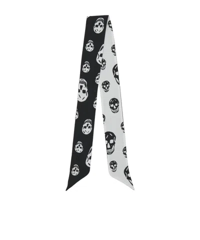 ALEXANDER MCQUEEN ALEXANDER MCQUEEN RIBBON SKULL SCARF