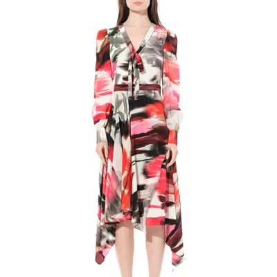 Alexander Mcqueen Women's Rose Crepe De Chine Dress In Red