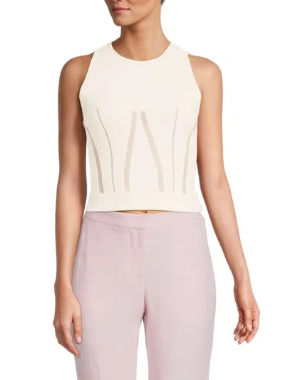 Alexander Mcqueen Mcqueen Women's Roundneck Tank Top In Ivory