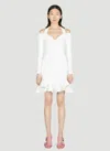 Alexander Mcqueen Ruffle Detailed Flared Mini Dress In White