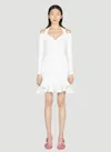 Alexander Mcqueen Ruffle Detailed Flared Mini Dress In White
