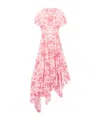 Alexander Mcqueen Silk Sailor-tattoo Asymmetric Maxi Dress In Multi
