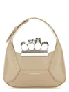 Alexander Mcqueen Sand Leather Mini Jewelled Hobo Handbag