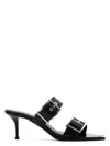 Alexander Mcqueen Elevate Your Steps In Timeless Black Leather Sandals In Black