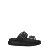 Alexander Mcqueen 50mm Rubber Slide Sandals In Black