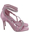 Alexander Mcqueen Women's Satin Cystal-embellished Satin Sandal, Size 38 (authentic Pre-loved) In Pink