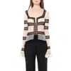 Alexander Mcqueen Women's Scoop Neck Long Sleeve In Multicolor