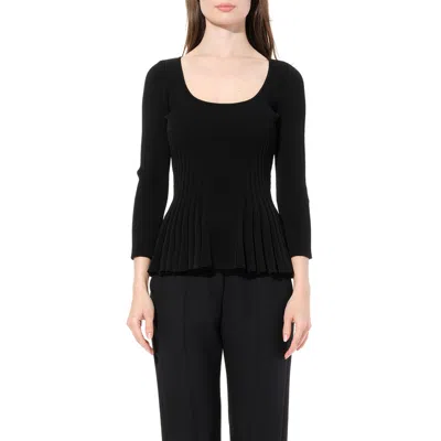 Alexander Mcqueen Women's Scoop Pleated Knitwear In Black