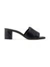 Alexander Mcqueen Black Slip-on Sandals With Embossed Logo In Padded Leather Woman In Black