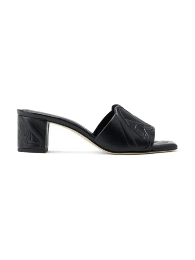 Alexander Mcqueen Women's Seal Leather Sandals In Black