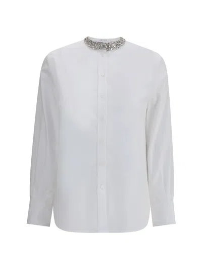 Alexander Mcqueen Women Shirt With Embellished Collar In White