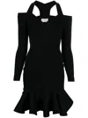 Alexander Mcqueen Alexander Mc Queen Off Shoulder Mini Dress In Black