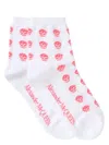 Alexander Mcqueen Skull-intarsia Ankle Socks In White
