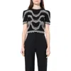 Alexander Mcqueen Women's Short Sleeve Top In Black/ivory