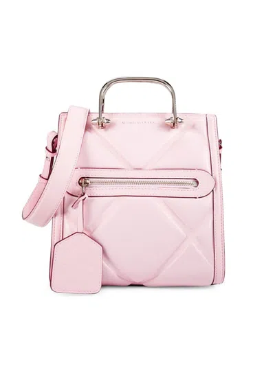 Alexander Mcqueen Women's Short Story Textured Leather Crossbody Bag In Pink