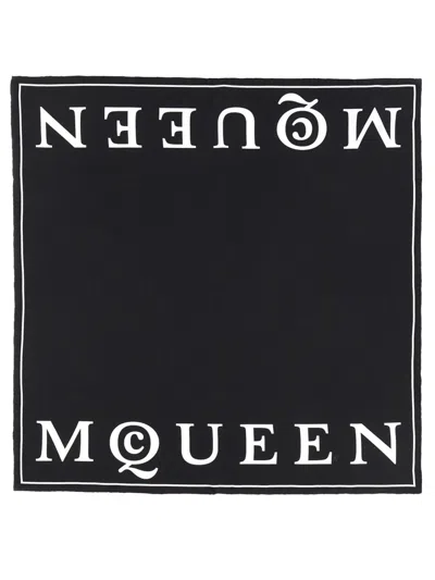 Alexander Mcqueen Women Silk Scarf In Black